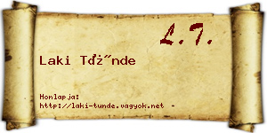 Laki Tünde névjegykártya